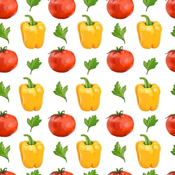 Padrão sem costura com tomates —  Vetores de Stock