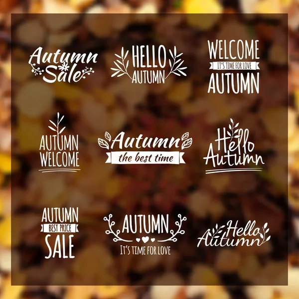 Conjunto de logotipos. Insignias de otoño — Archivo Imágenes Vectoriales