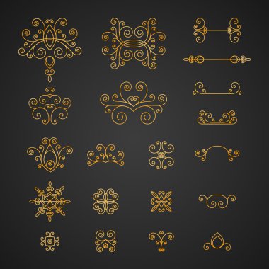 Set of luxury, vintage curls