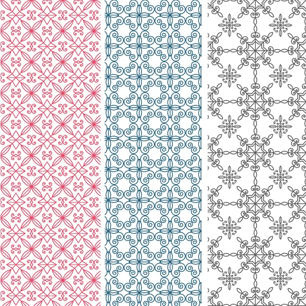 Set of seamless ornamental patterns in the eastern — Stockový vektor