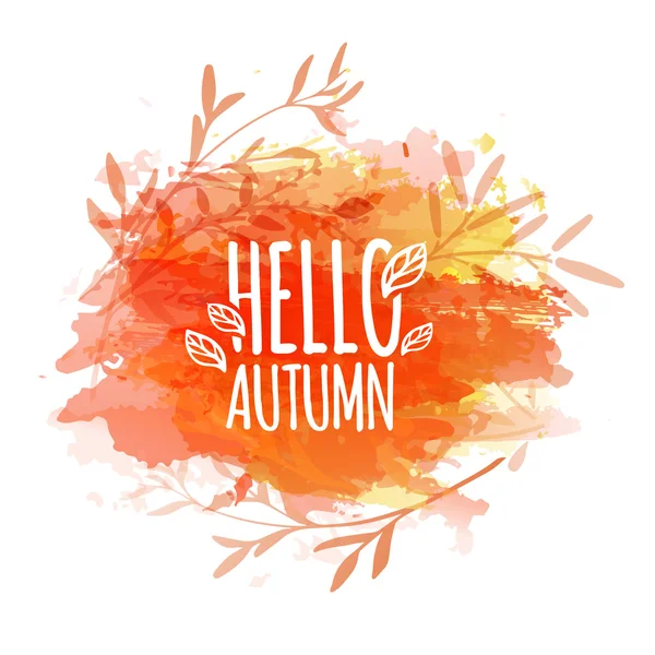 Силуэт марки Привет, Осень — стоковый вектор