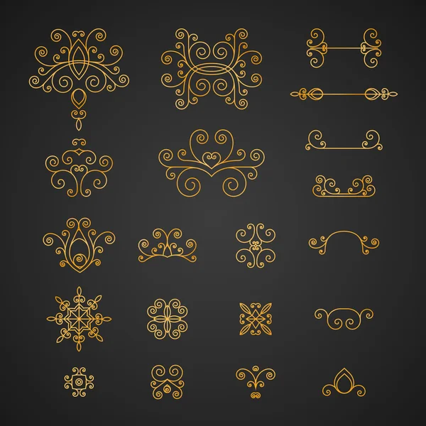 Set of luxury, vintage curls — Vector de stock