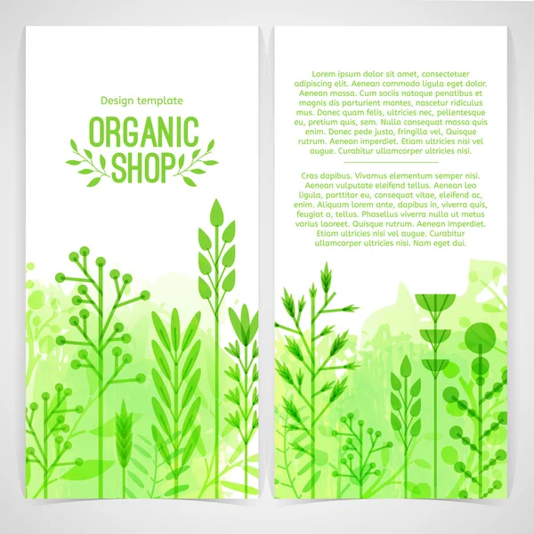 Organic shop design banners — Stock Vector