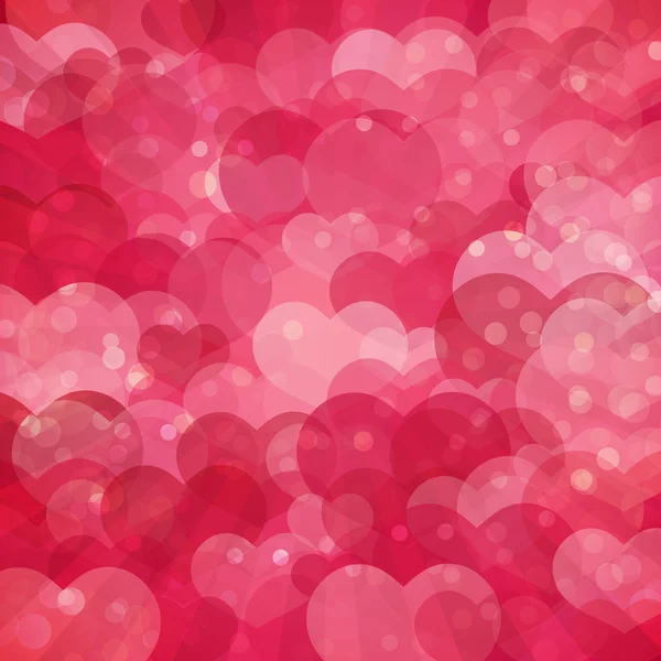 Romantisch, leuchtend rosa Hintergrund mit einem Muster von Herzen. Gut für Valentinstag Dekorationen, Plakate, Einladungen, Hochzeitskarten. Vektor. — Stockvektor
