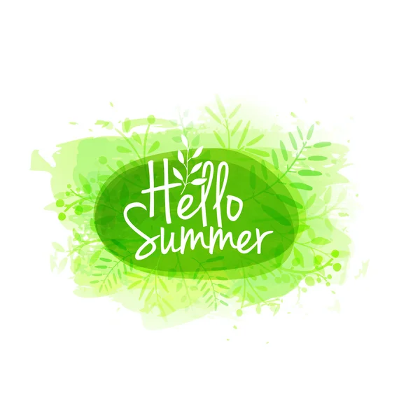 Stamp silhouette Hello, Summer — Stockvektor