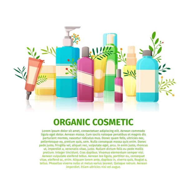 Posters about the organic cosmetics — Vettoriale Stock