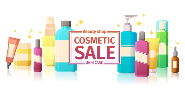 Banner för försäljning av kosmetiska — Stock vektor