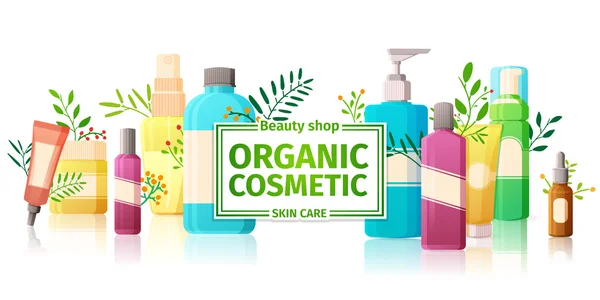 Banners organic cosmetic — Stockový vektor