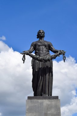 Vatan anıt. Piskaryovskoye memorial mezarlığı Leningrad.