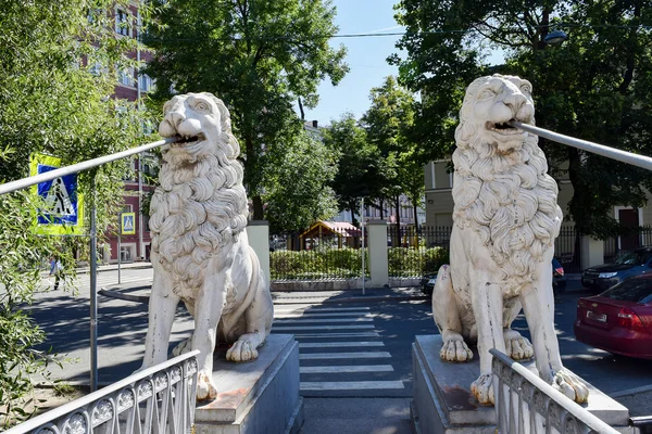 Ponte do leão no canal Griboedov em Leningrado . — Fotografia de Stock