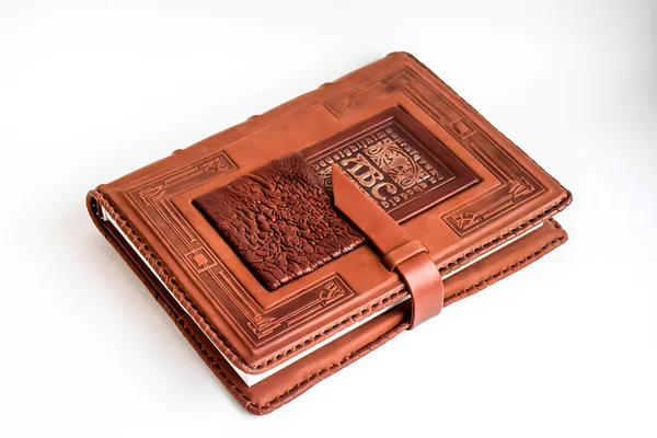 Old book in leather cover Royalty Free Stock Photos