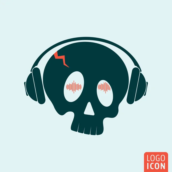 Skull headphones icon — Wektor stockowy