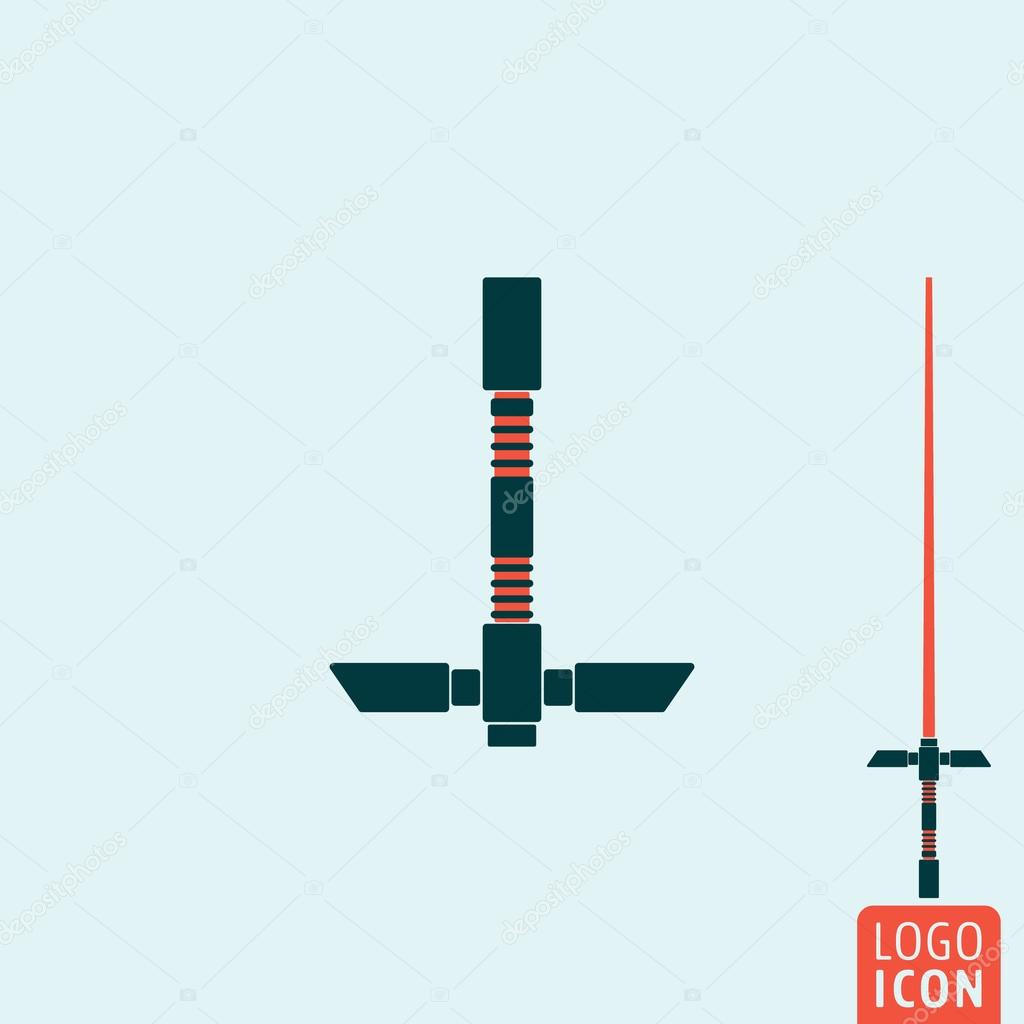 Light sword icon isolated