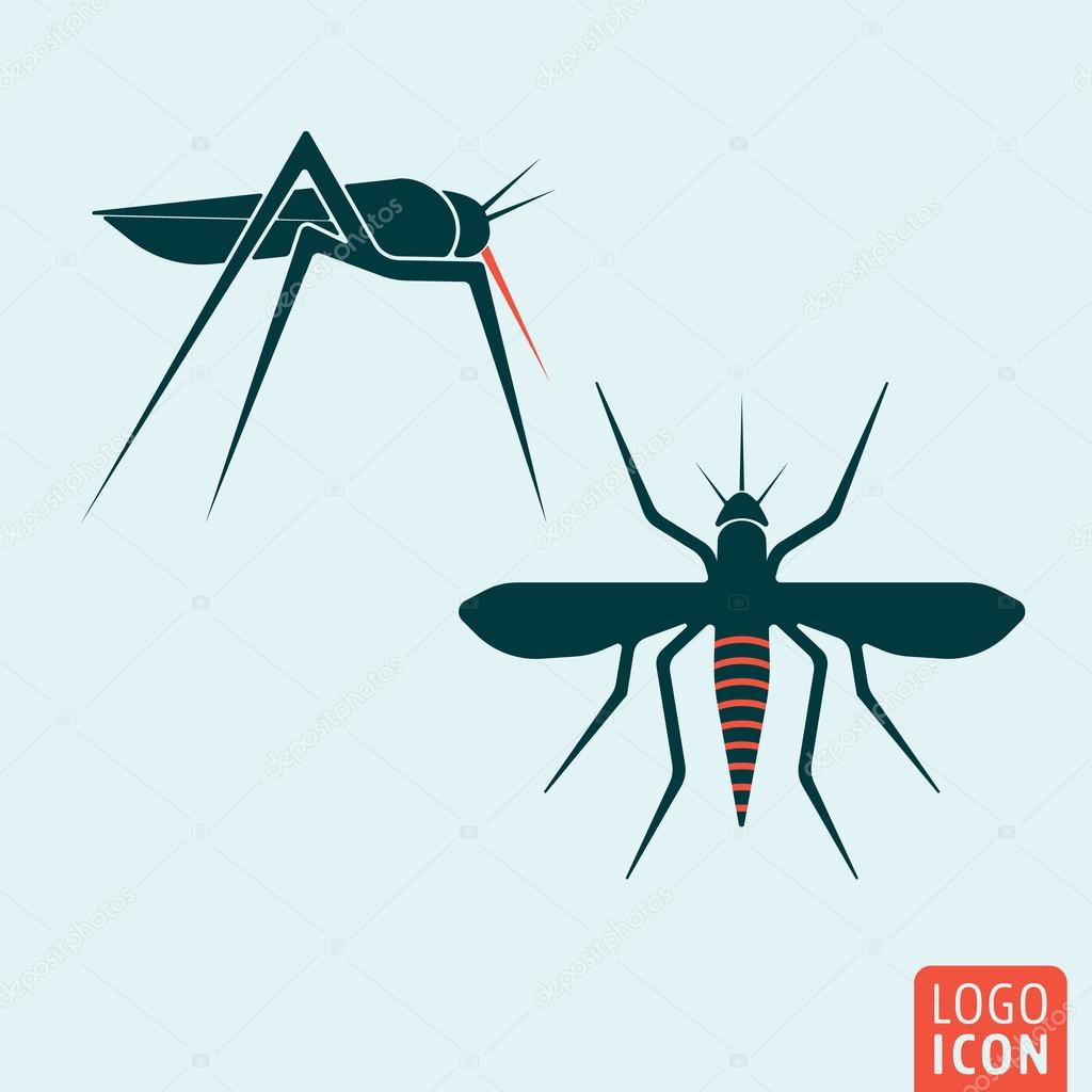 Mosquito icon. Mosquito logo. Mosquito symbol. Silhouette mosquitoes icon isolated, minimal design. Vector illustration