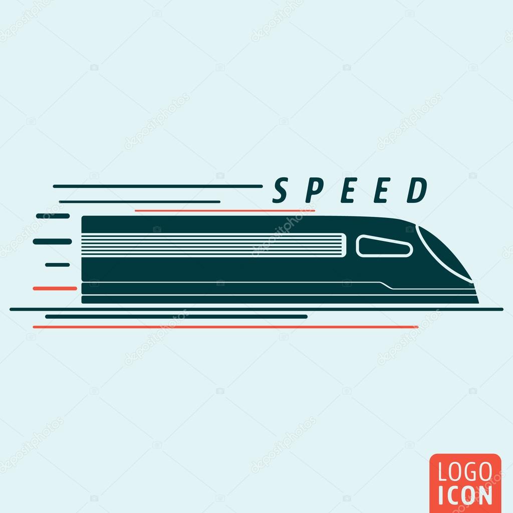 Train icon. Train logo. Train symbol. High speed train icon isolated, minimal design. Vector illustration