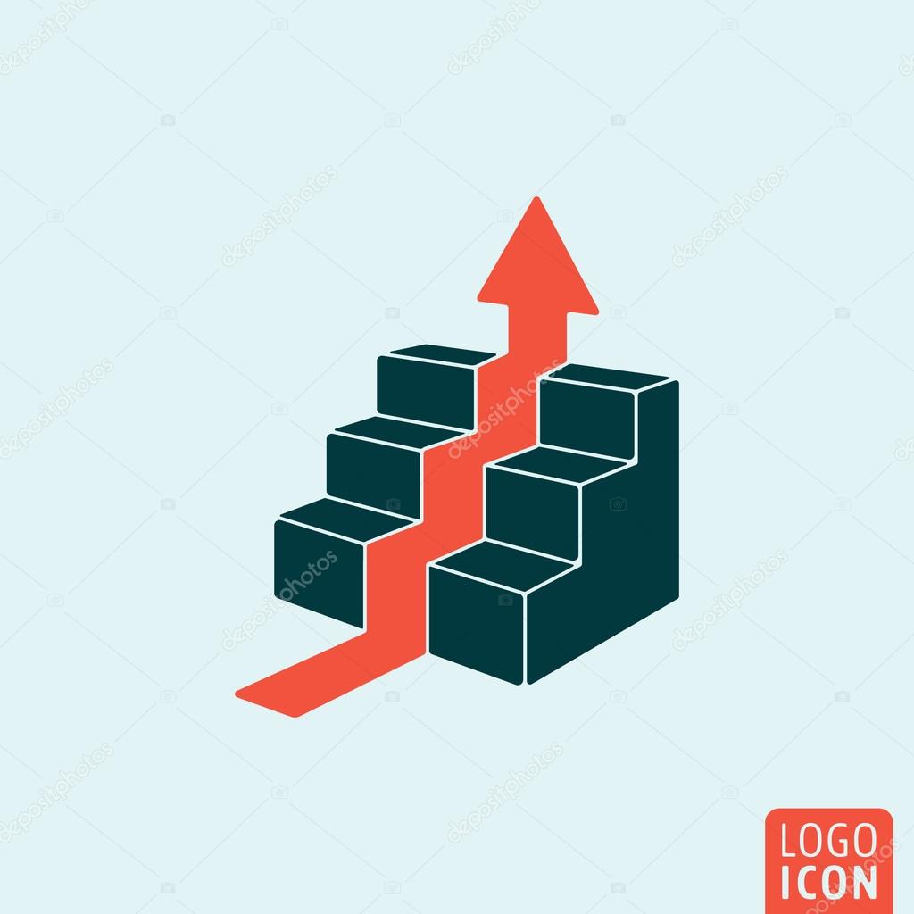 Career icon. Career logo. Career symbol. Career ladder icon isolated, minimal design. Vector illustration