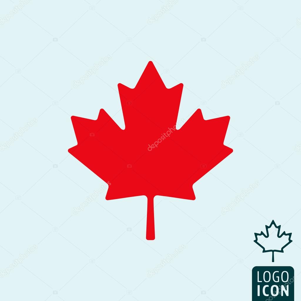 Canada icon. Canada logo. Canada symbol. Maple leaf icon isolated, minimal design. Vector illustration