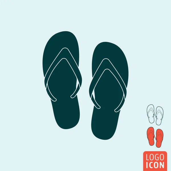 Zapatillas de playa icono aislado — Vector de stock