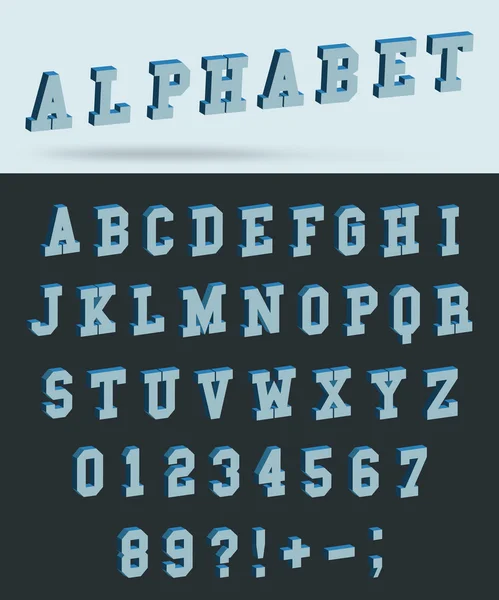 Fonte alphabet isométrique . — Image vectorielle