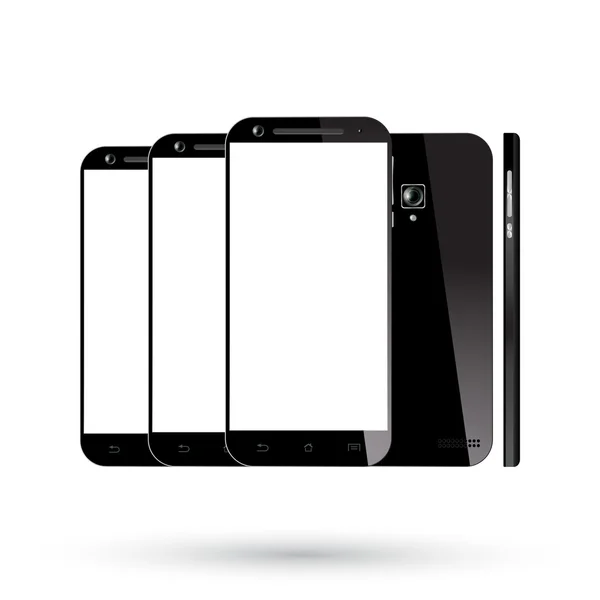 Conjunto de smartphones negros — Archivo Imágenes Vectoriales