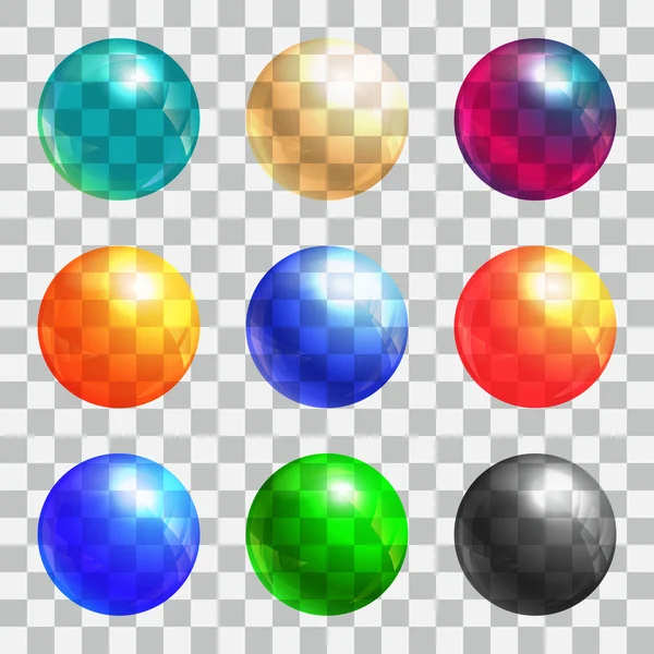 Juego de bolas de color — Vector de stock