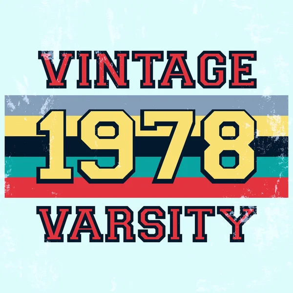 Cap vintage Varsity - Stok Vektor