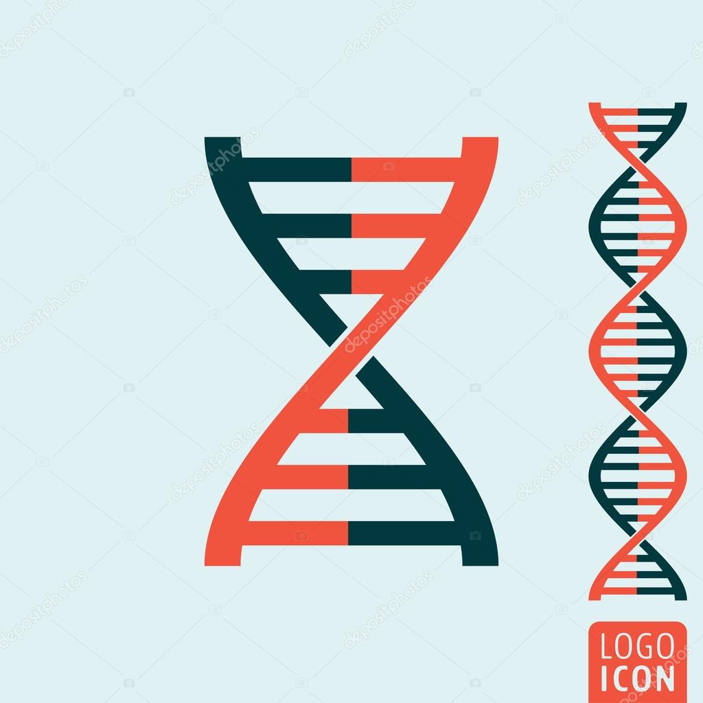 Dna icon. Dna helix symbol. Gene icon. Vector illustration
