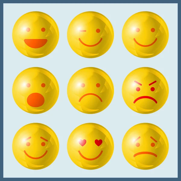 Set emoji icons — Stock Vector