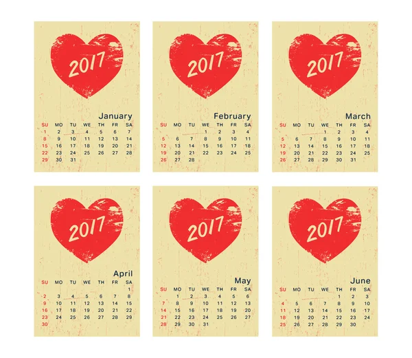 Calendar 2017 template — Stock Vector