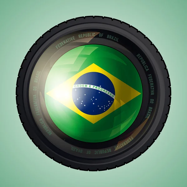 Brasil câmera lente —  Vetores de Stock