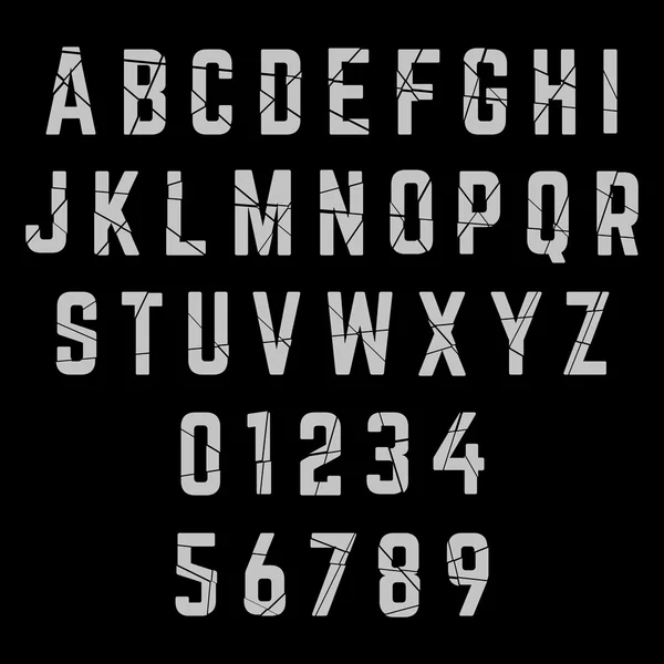 Alphabet police cassée — Image vectorielle