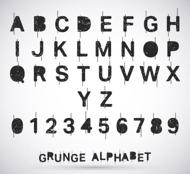 Alfabe grunge yazı tipi