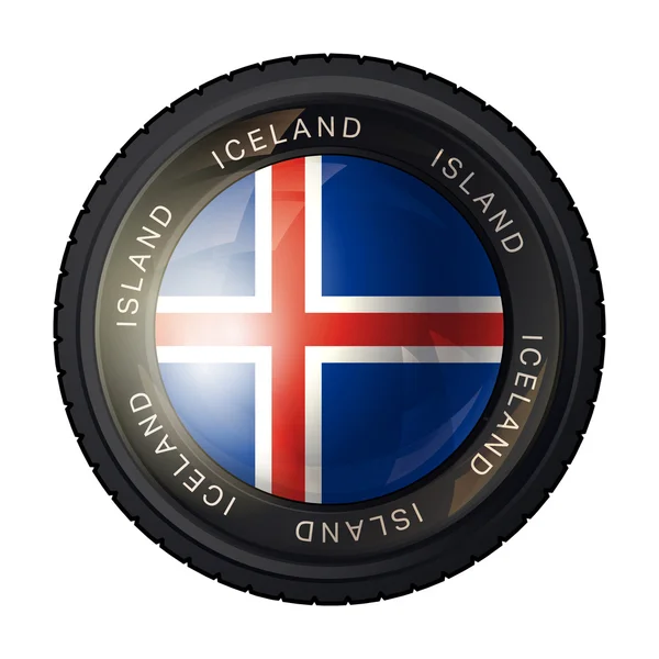 Island flaggikonen — Stock vektor