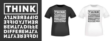 Tişört tipografisi, damga, tee izi, uygulama, moda sloganı, rozet, etiket kıyafeti, kot pantolon ve günlük giyim için farklı şeyler düşünün. Vektör illüstrasyonu.