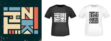 Tişört pulu, tişört baskısı, eklenti, moda sloganı, rozet, etiket kıyafeti, kot pantolon ve günlük giyim için tipografi düşünün. Vektör illüstrasyonu