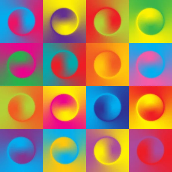 Fondo colorido sin costuras con círculos de diseño de degradado multicolor. Ilustración vectorial — Archivo Imágenes Vectoriales