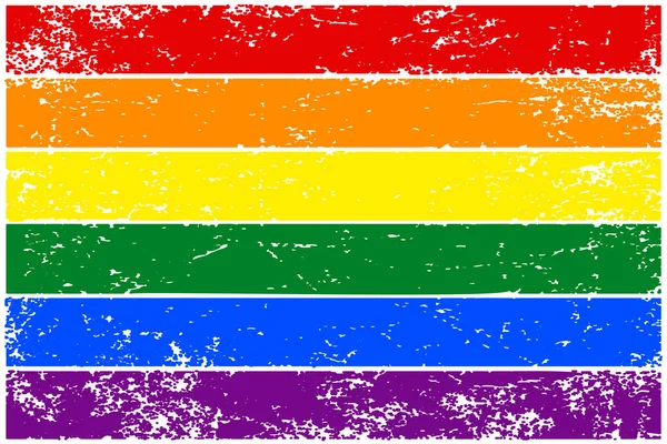 彩虹旗Lgbt 色彩艳丽的手绘横幅 质地粗犷 矢量说明 — 图库矢量图片