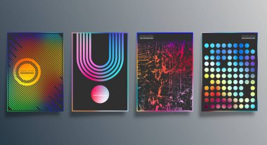 Arkaplan, duvar kağıdı, el ilanı, poster, broşür kapağı, tipografi veya diğer baskı ürünleri için kademeli minimal tasarım. Vektör illüstrasyonu.