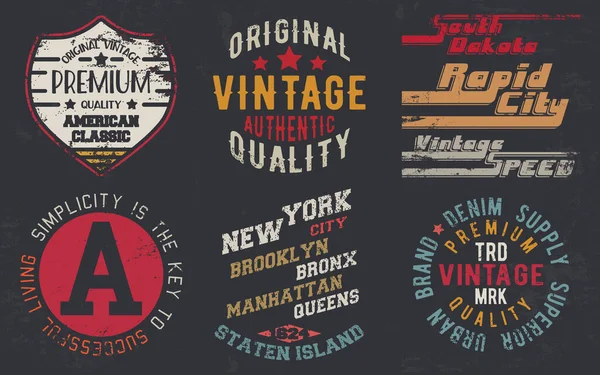 Impression Design Vintage Pour Shirt Timbre Tee Shirt Applique Typographie — Image vectorielle