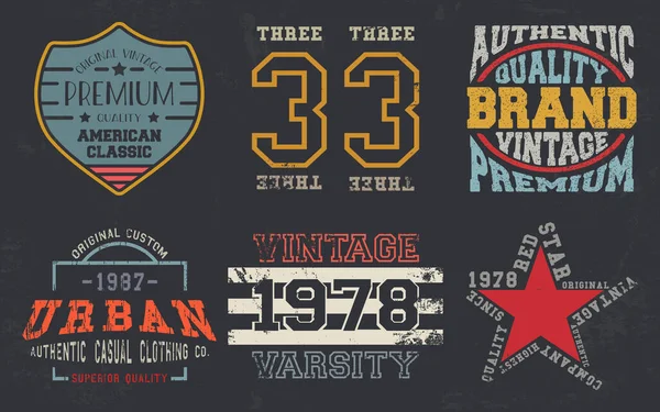 Impression Design Vintage Pour Shirt Timbre Tee Shirt Applique Typographie — Image vectorielle