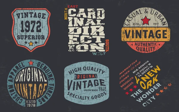 Impression Design Vintage Pour Shirt Timbre Tee Shirt Applique Typographie — Image vectorielle