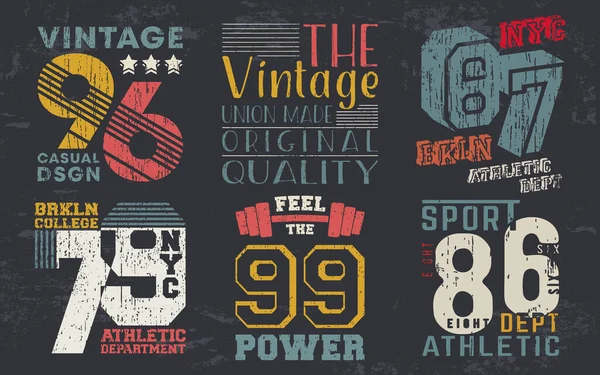 Vintage-Design-Druck für T-Shirt-Stempel, T-Shirt-Applikation, Mode-Typografie, Abzeichen, Etikettenbekleidung, Jeans und Freizeitbekleidung. Vektorillustration — Stockvektor