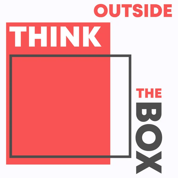 Think Out Box Quote Shirt Typography Stamp Tee Print Applique — стоковый вектор