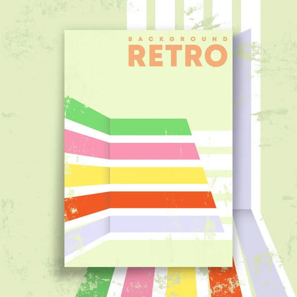 Ретро Дизайн Плакат Вінтажною Гранжевою Текстурою Кольоровими Лініями Векторні Ілюстрації — стоковий вектор