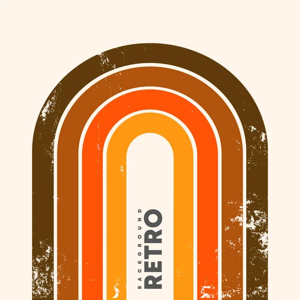 Design de arco-íris retrô com textura grunge vintage. Ilustração vetorial — Vetor de Stock