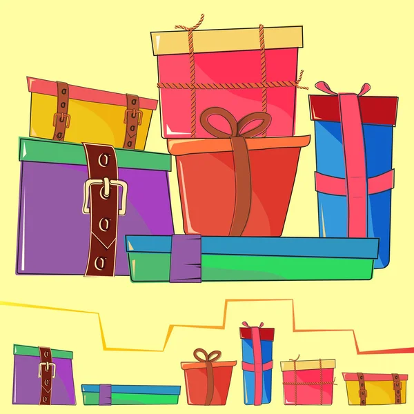 Cajas de colores — Vector de stock