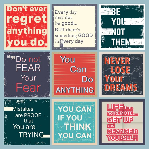 Quote motivational set — Stock Vector