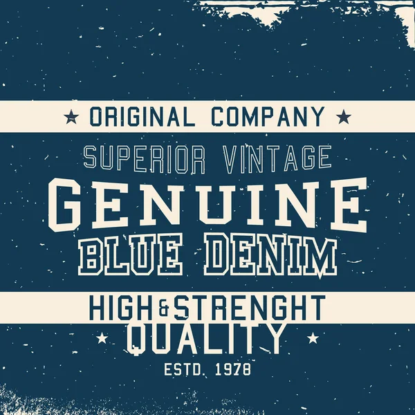 Vintage deim label — Stock Vector