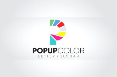 Açılır Renkler Harfi P Logosu