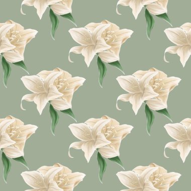 Altın çiçeklerin deseni Lily